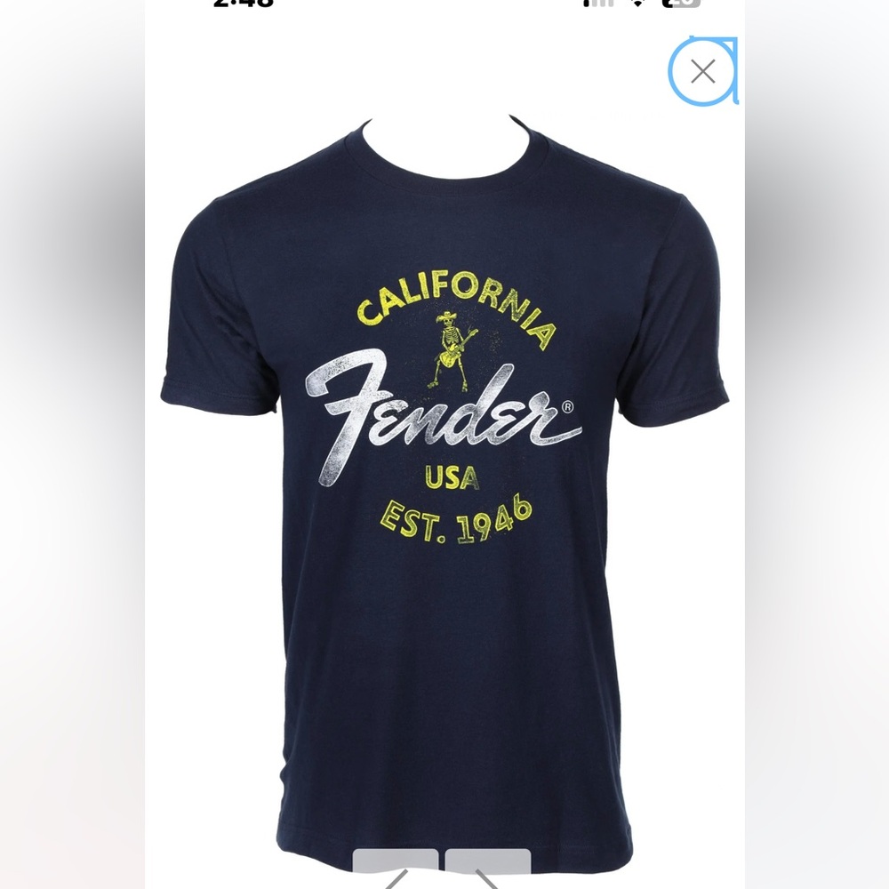 Fender California T-Shirt Guitar Telecaster Shirt with skeleton